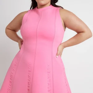 Best Sale Aje ATHLETICA Signature Logo Spacer Knit Mini Dress 802 Dahlia Pink