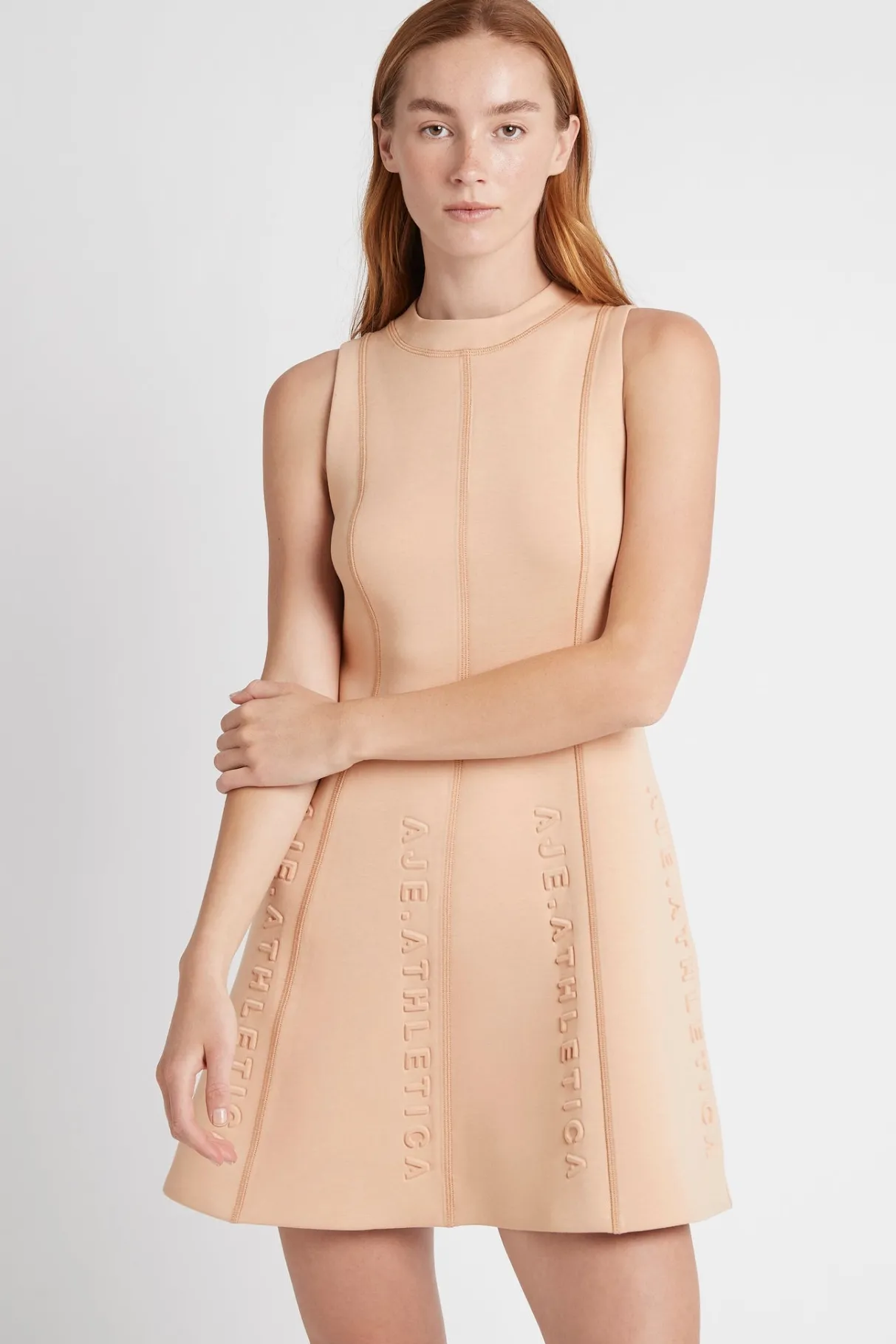 signature_logo_spacer_knit_mini_dress__2.webp New Aje ATHLETICA Signature Logo Spacer Knit Mini Dress 802 Sand
