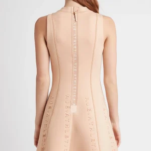 New Aje ATHLETICA Signature Logo Spacer Knit Mini Dress 802 Sand