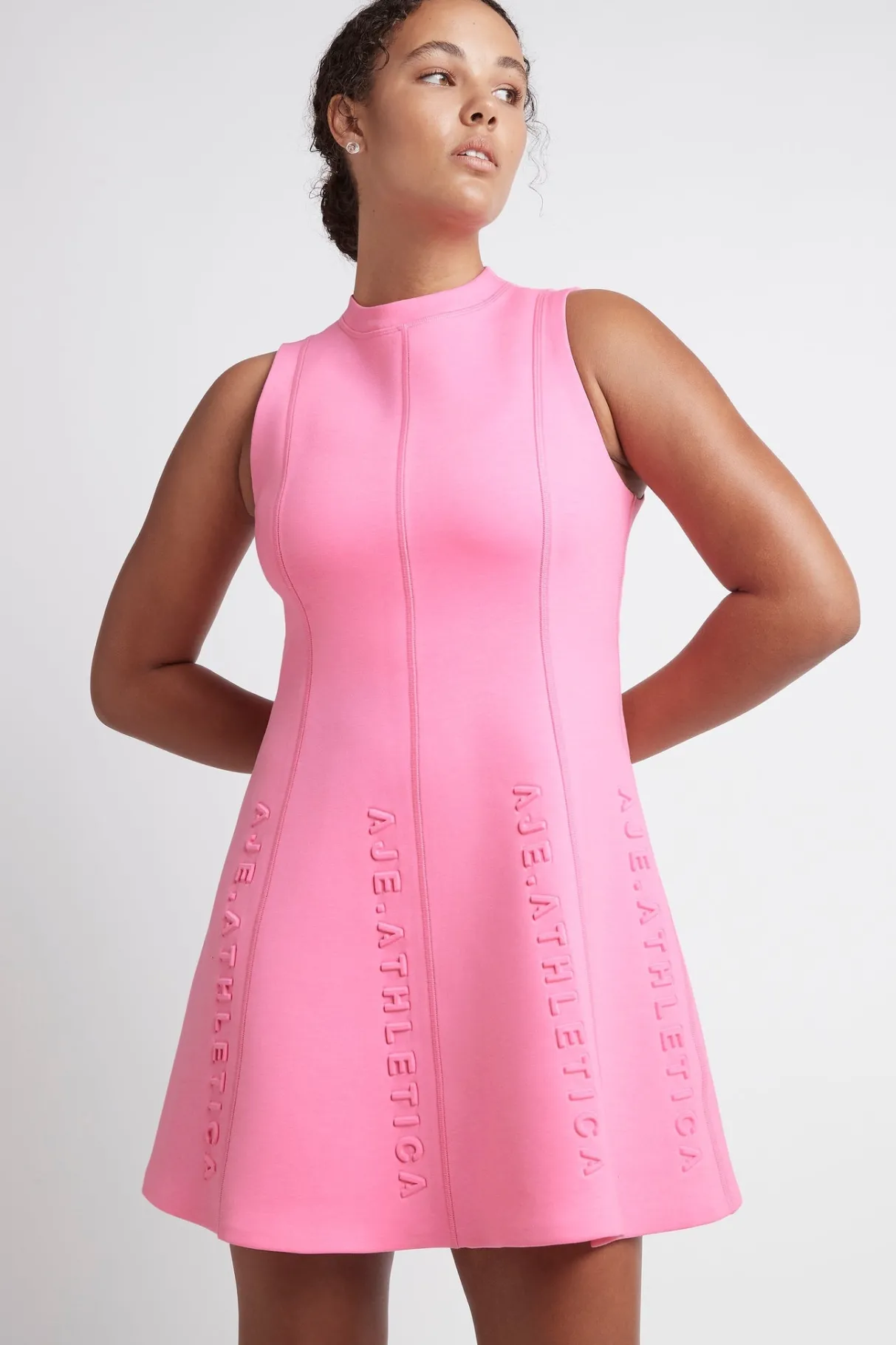 signature_logo_spacer_knit_mini_dress__7-2.webp Best Sale Aje ATHLETICA Signature Logo Spacer Knit Mini Dress 802 Dahlia Pink
