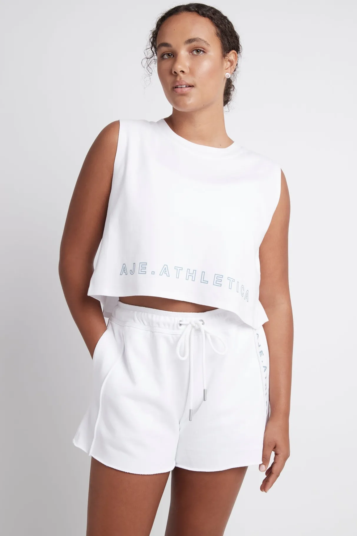 signature_logo_sweat_shorts__6.webp Clearance Aje ATHLETICA Signature Logo Sweat Shorts 603 White/Storm Blue