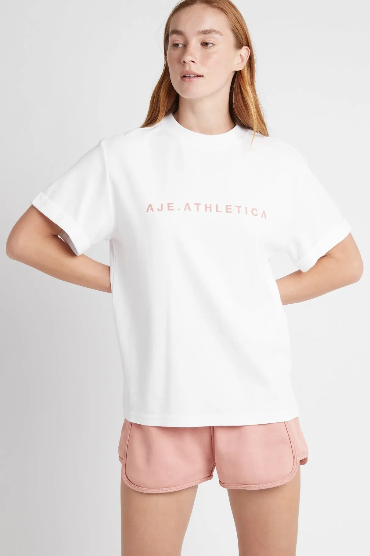 signature_logo_tshirt__0.webp Discount Aje ATHLETICA Signature Logo T-Shirt 102 White/Sunset Pink