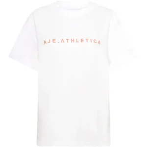 Discount Aje ATHLETICA Signature Logo T-Shirt 102 White/Sunset Pink