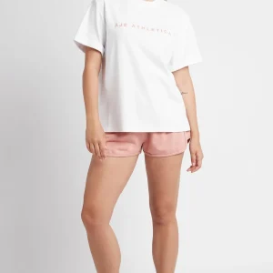 Discount Aje ATHLETICA Signature Logo T-Shirt 102 White/Sunset Pink