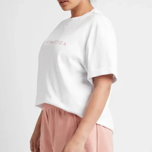 Discount Aje ATHLETICA Signature Logo T-Shirt 102 White/Sunset Pink