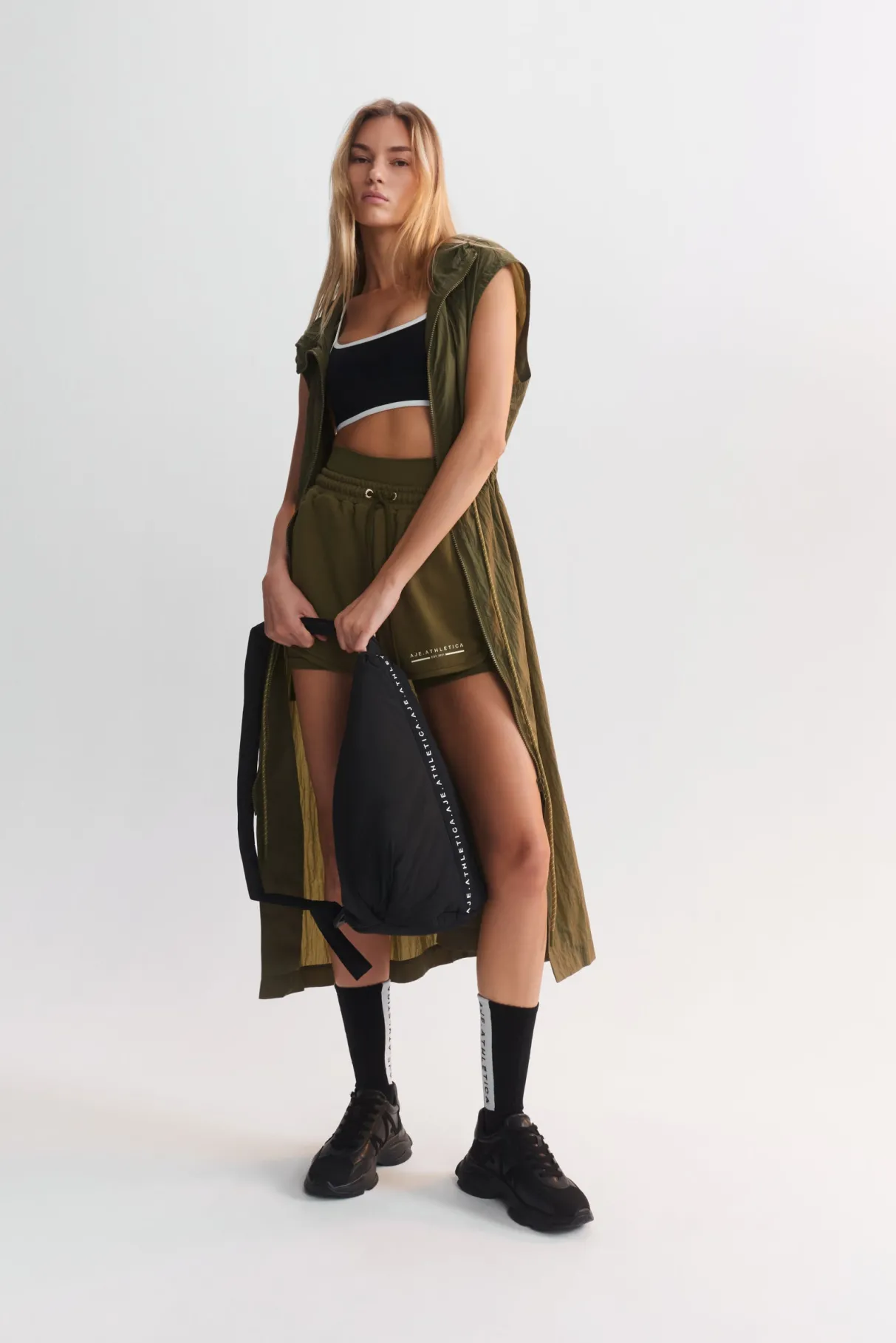 sleeveless_hooded_trench__0.webp Shop Aje ATHLETICA Sleeveless Hooded Trench 783 Deep Khaki