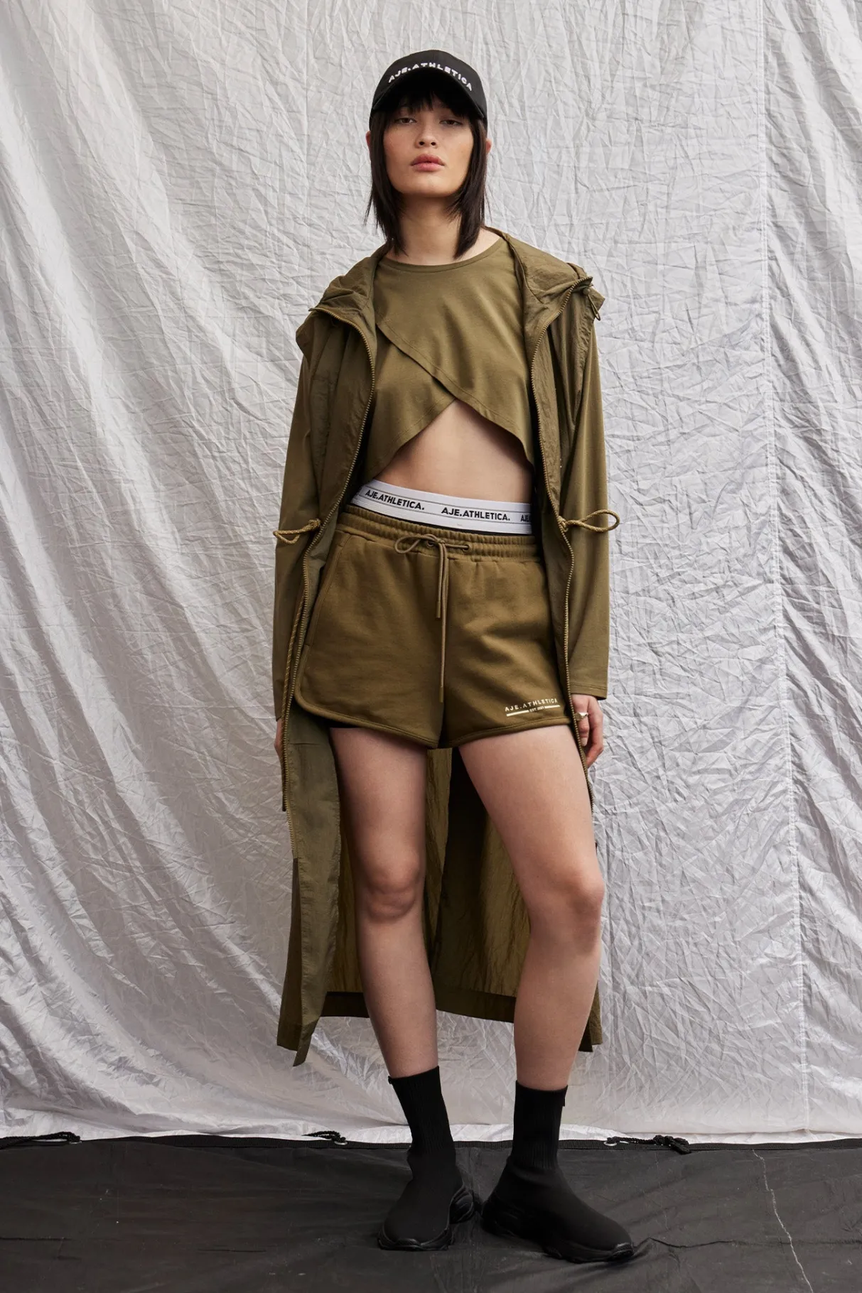 sleeveless_hooded_trench__10.webp Shop Aje ATHLETICA Sleeveless Hooded Trench 783 Deep Khaki