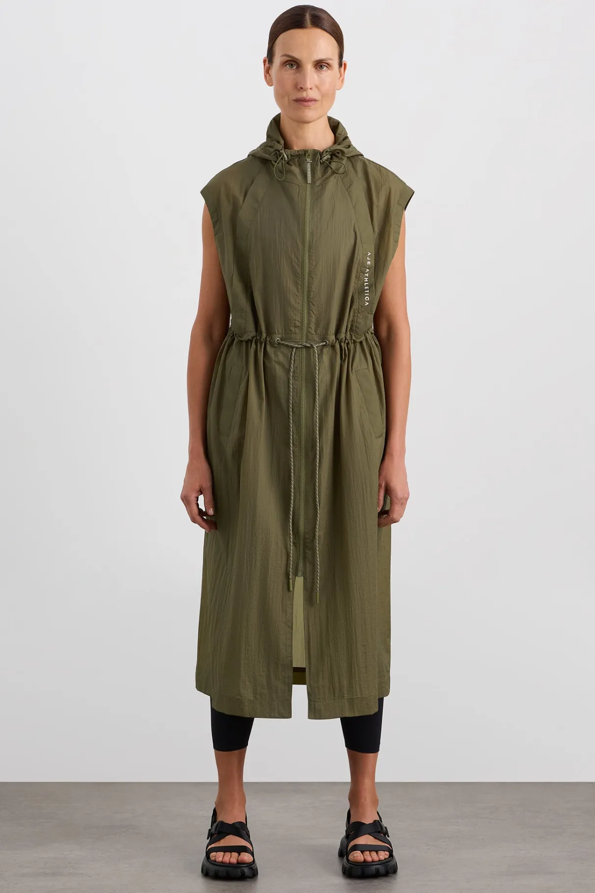 sleeveless_hooded_trench__4.webp Shop Aje ATHLETICA Sleeveless Hooded Trench 783 Deep Khaki