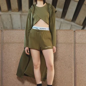 Shop Aje ATHLETICA Sleeveless Hooded Trench 783 Deep Khaki