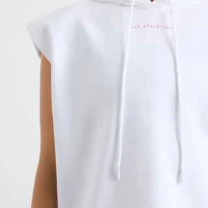 Online Aje ATHLETICA Sleeveless Logo Hoodie 402 White/Pink