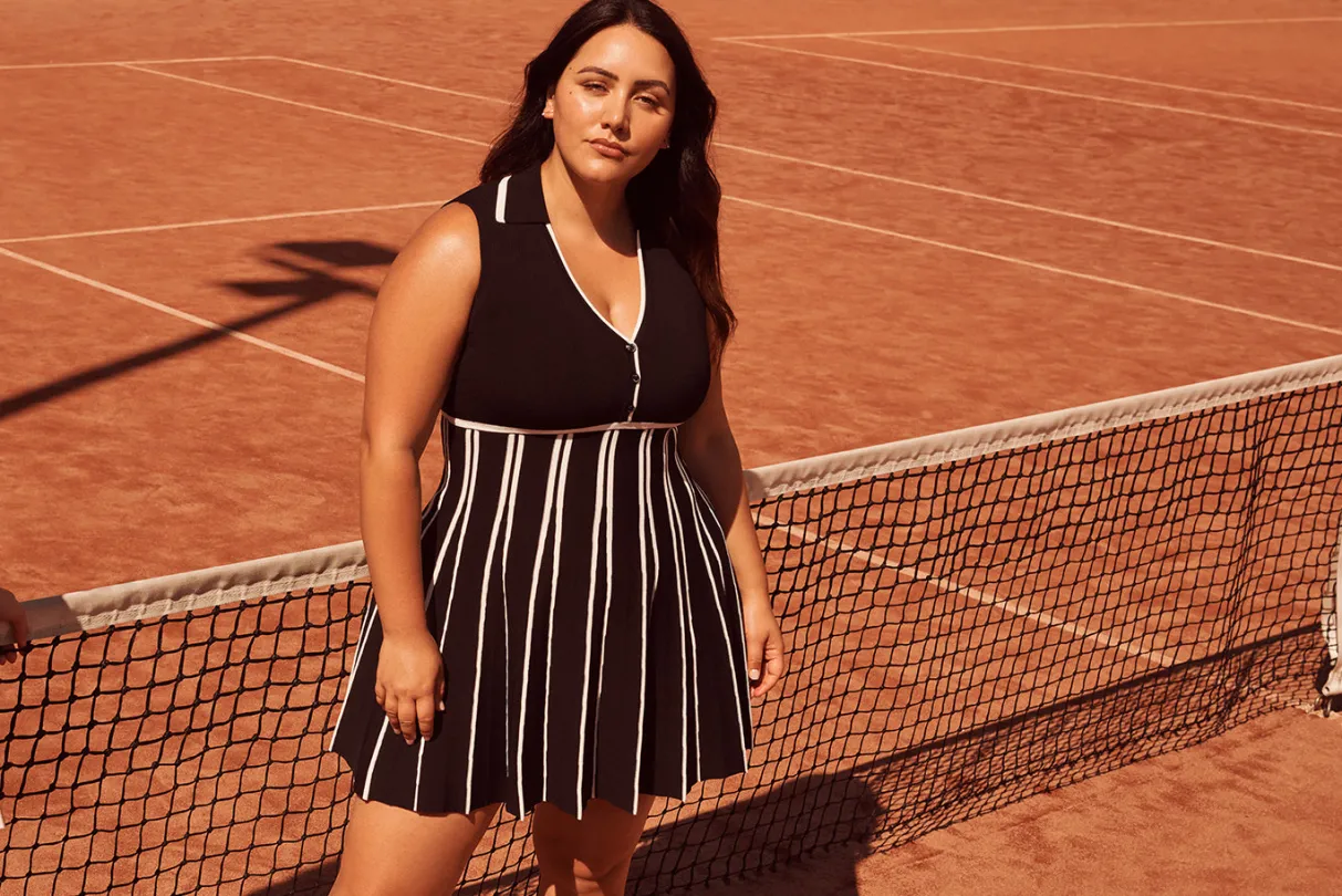 sleeveless_pleated_knit_mini_dress__16.webp Sale Aje ATHLETICA Sleeveless Pleated Knit Mini Dress 801 Black/White