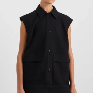 Online Aje ATHLETICA Sleeveless Waffle Jacket 785 Black