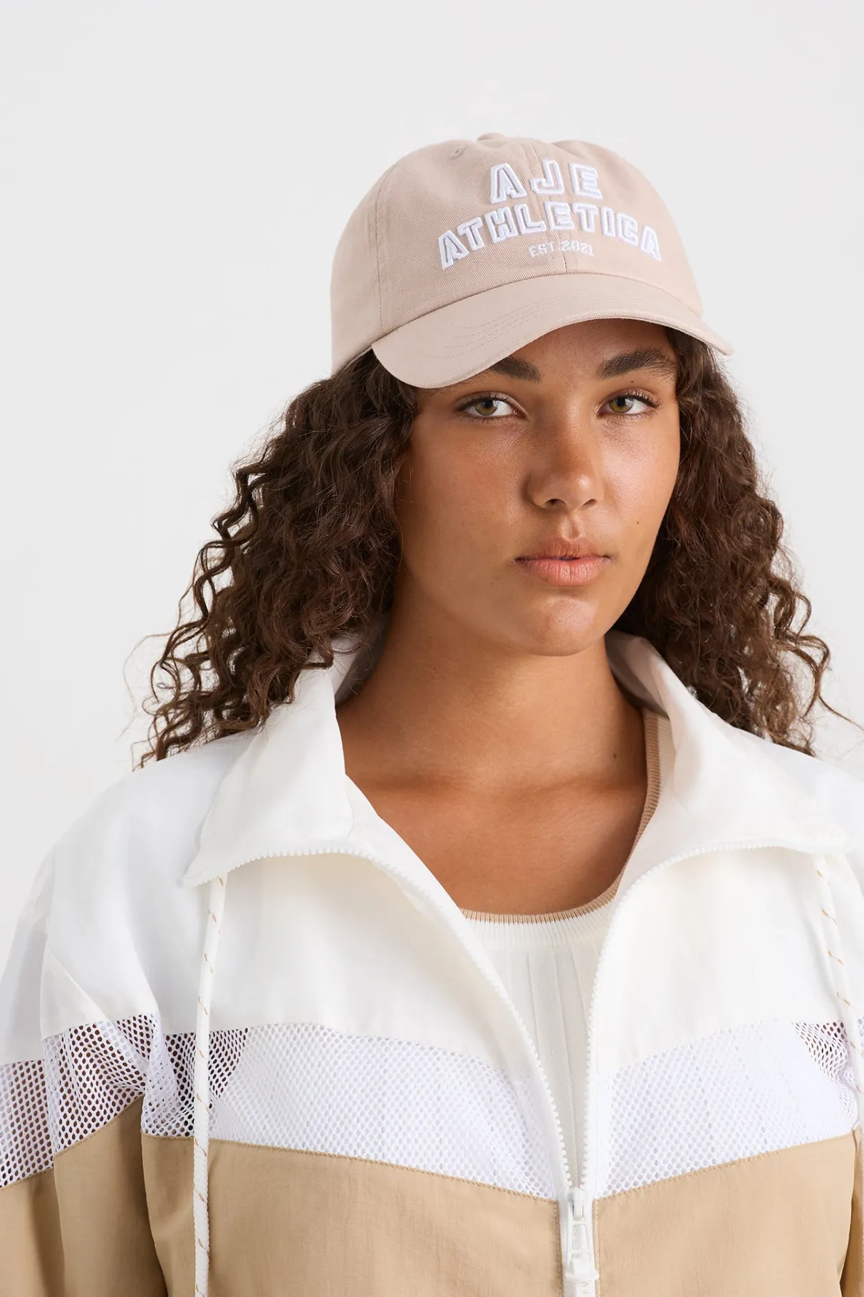 soft_stacked_sports_cap__0-1.webp Best Sale Aje ATHLETICA Soft Stacked Sports Cap 901 Stone Beige/White