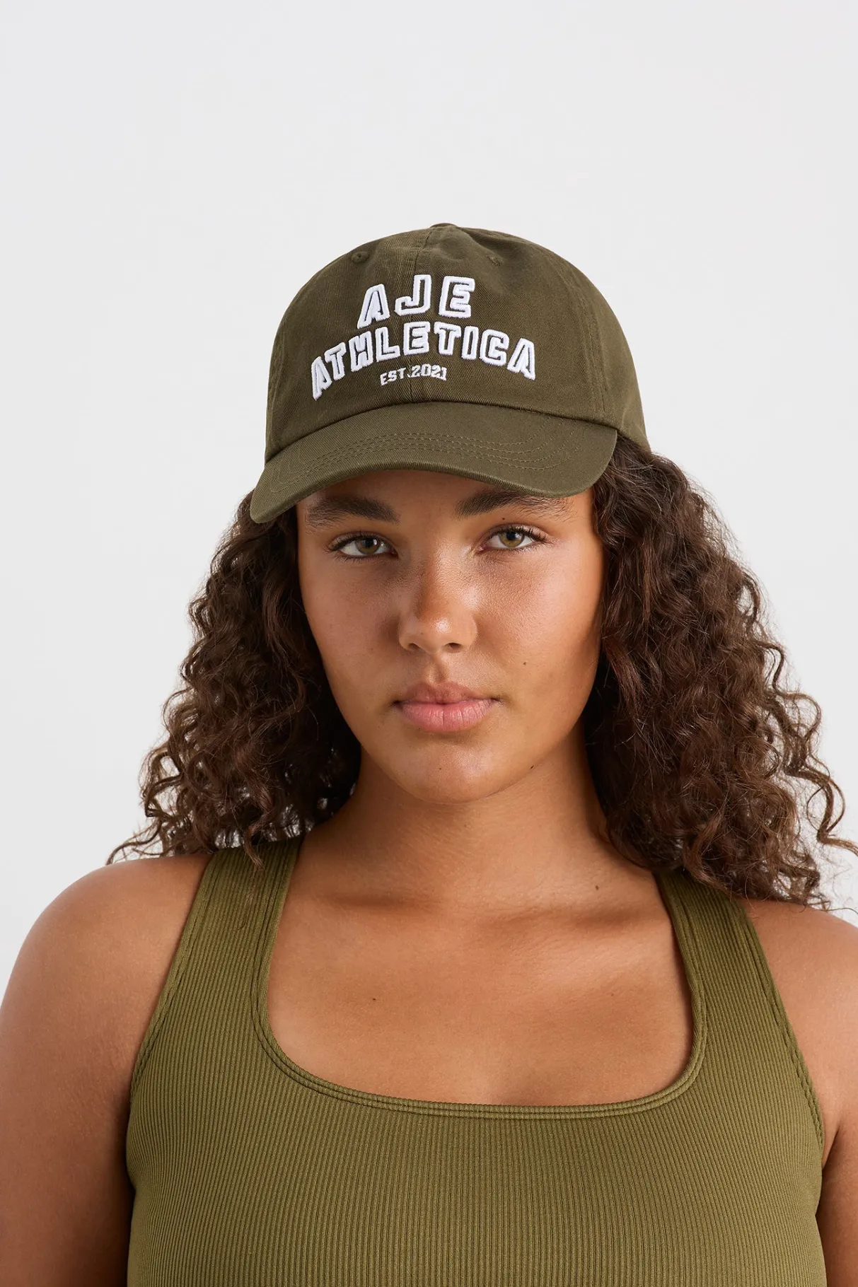 soft_stacked_sports_cap__0-3.webp Online Aje ATHLETICA Soft Stacked Sports Cap 901 Khaki/White