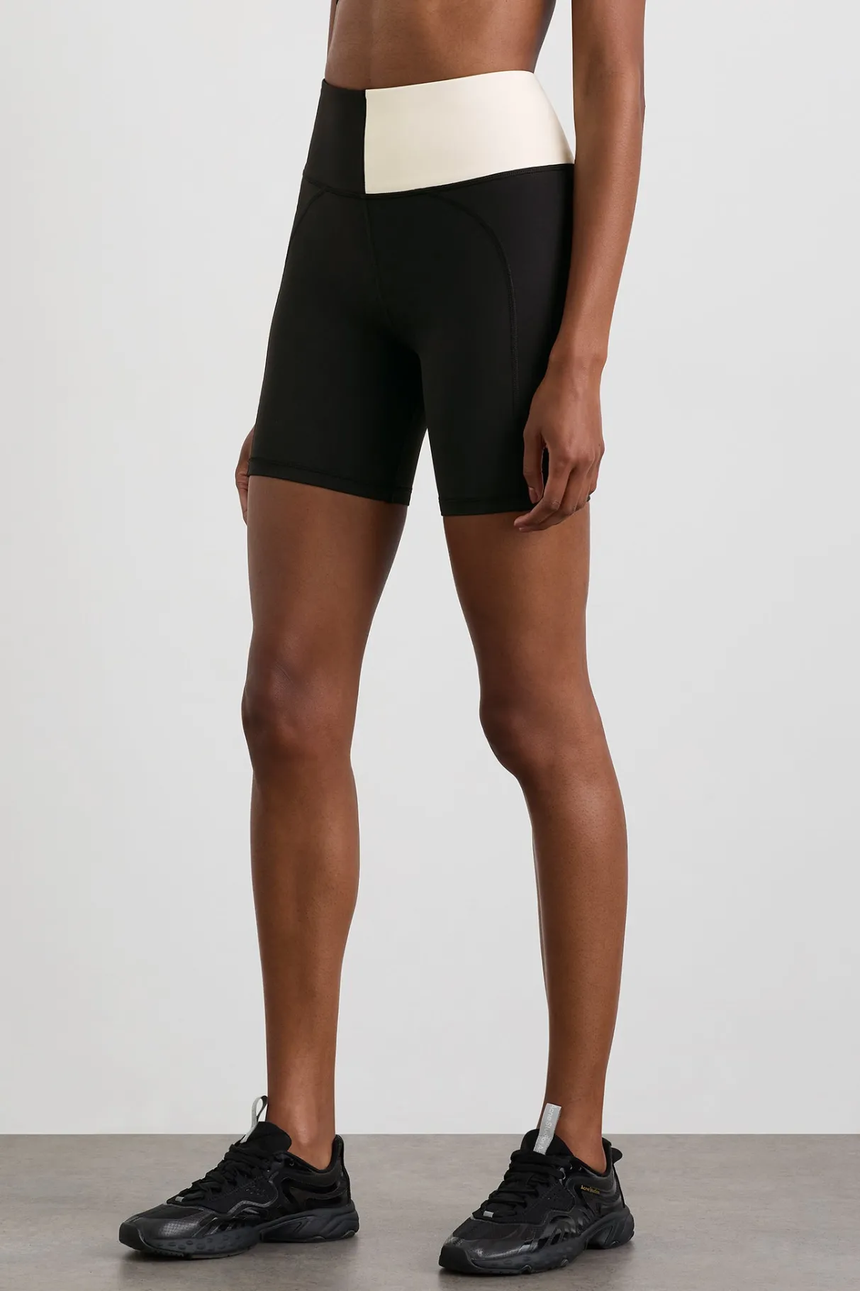 spliced_bike_short__3.webp Discount Aje ATHLETICA Spliced Bike Short 633 Black Limestone Beige