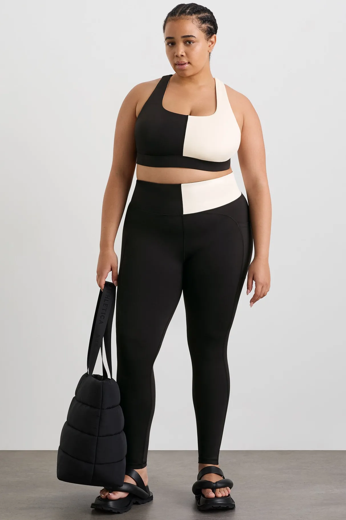 spliced_legging__11.webp Clearance Aje ATHLETICA Spliced Legging 237 Black Limestone Beige