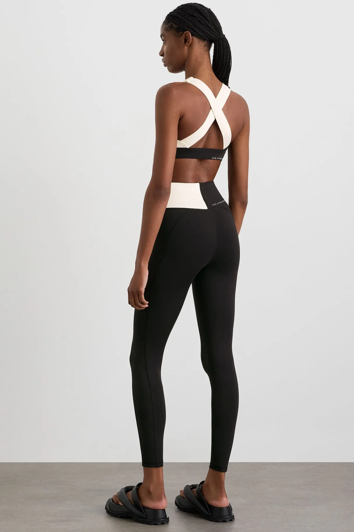 spliced_legging__5.webp Clearance Aje ATHLETICA Spliced Legging 237 Black Limestone Beige