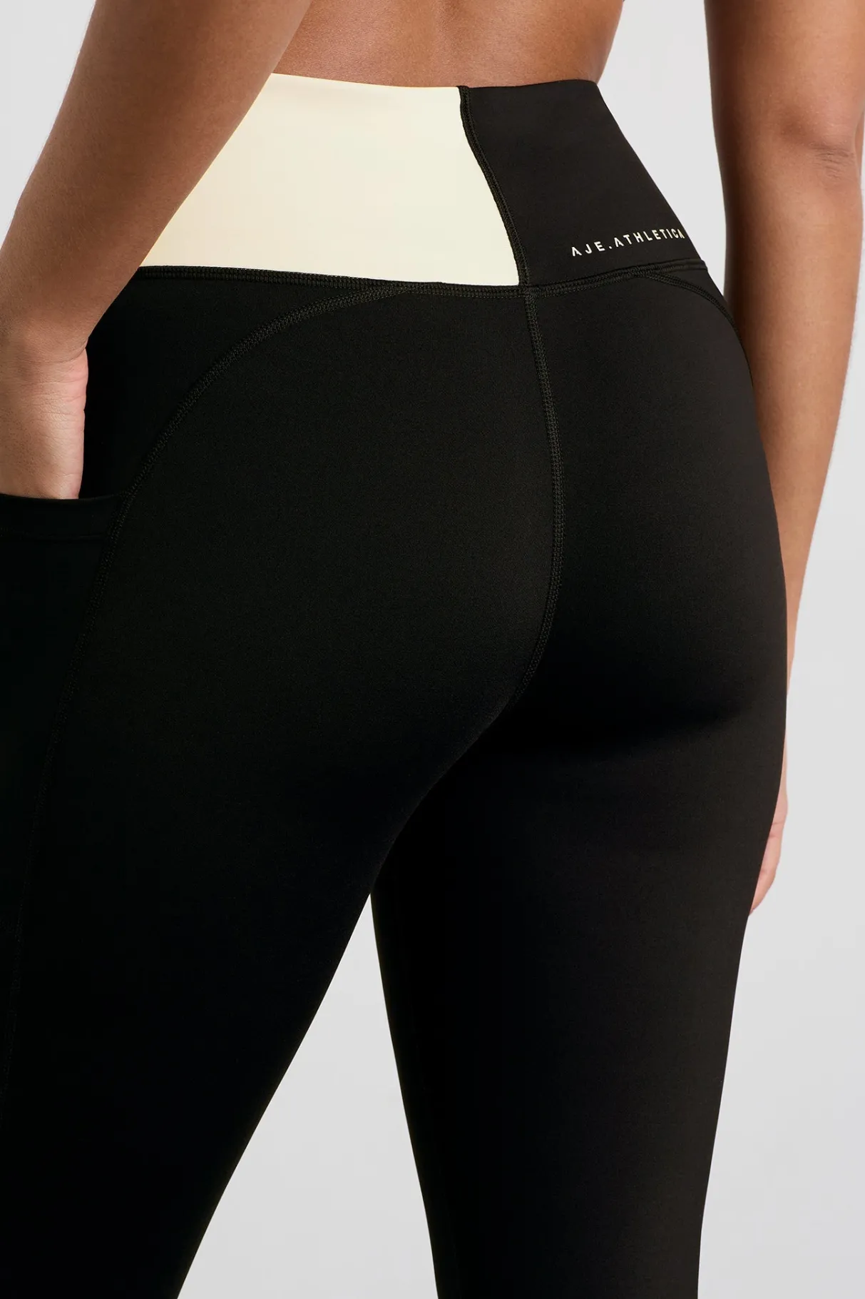 spliced_legging__8.webp Clearance Aje ATHLETICA Spliced Legging 237 Black Limestone Beige