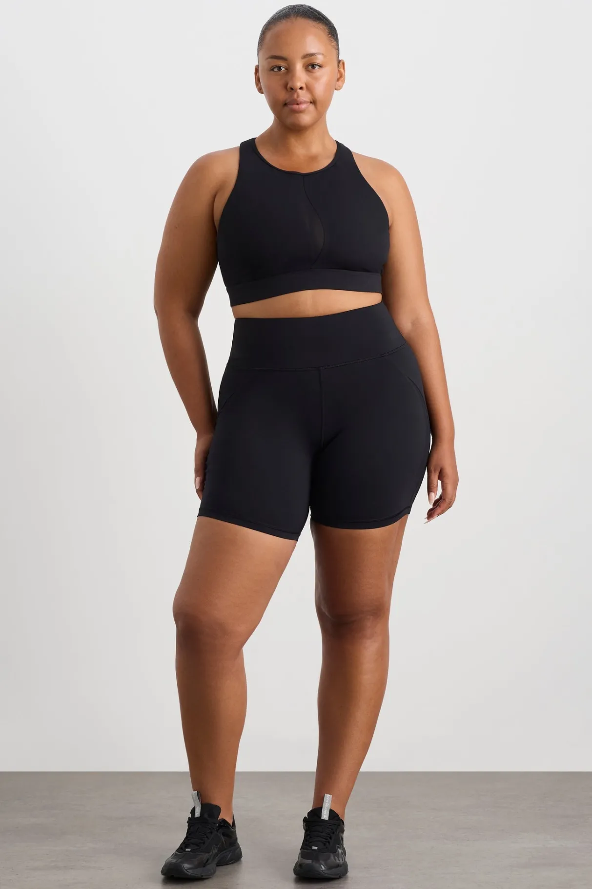 spliced_mesh_bike_shorts__12.webp Online Aje ATHLETICA Spliced Mesh Bike Shorts 636 Black