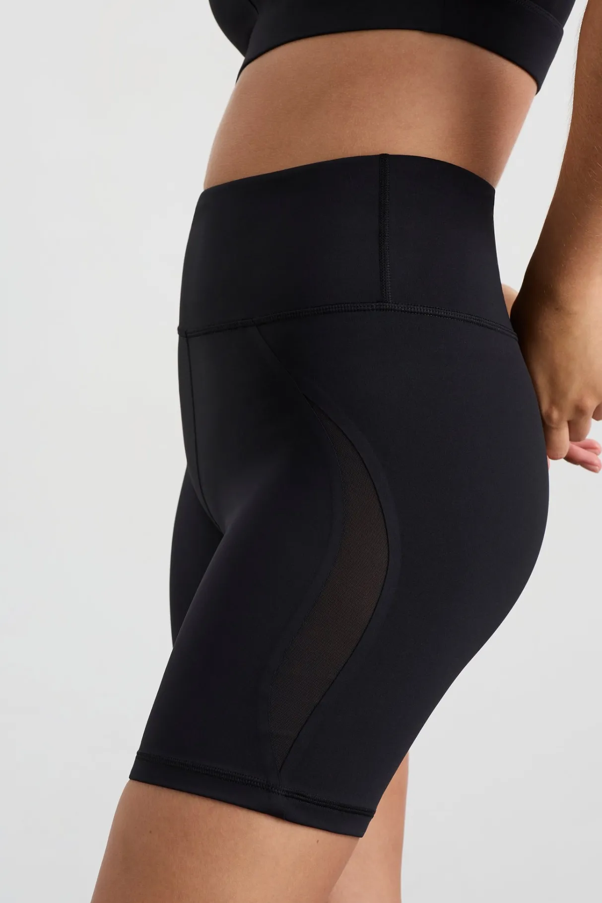 spliced_mesh_bike_shorts__7.webp Online Aje ATHLETICA Spliced Mesh Bike Shorts 636 Black