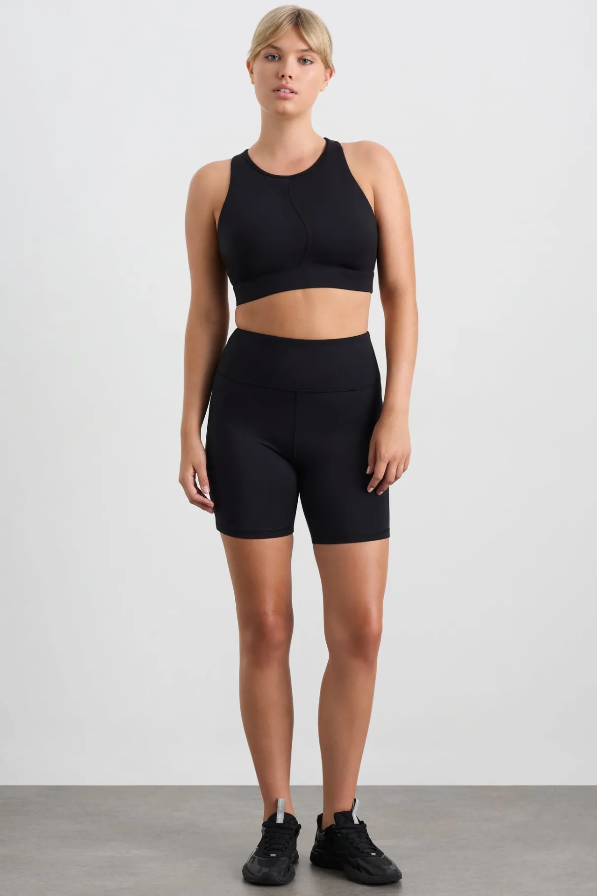 spliced_mesh_bike_shorts__8.webp Online Aje ATHLETICA Spliced Mesh Bike Shorts 636 Black