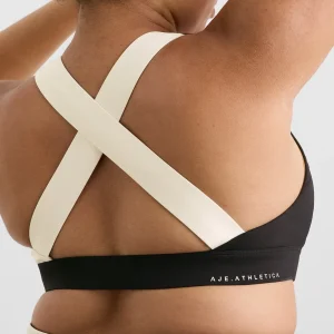 Outlet Aje ATHLETICA Spliced Sports Bra 305 Black Limestone Beige