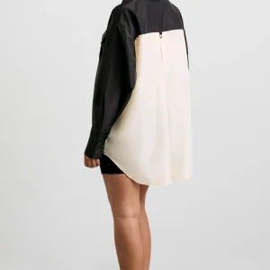 Hot Aje ATHLETICA Spliced Spray Shirt 427 Black Limestone Beige