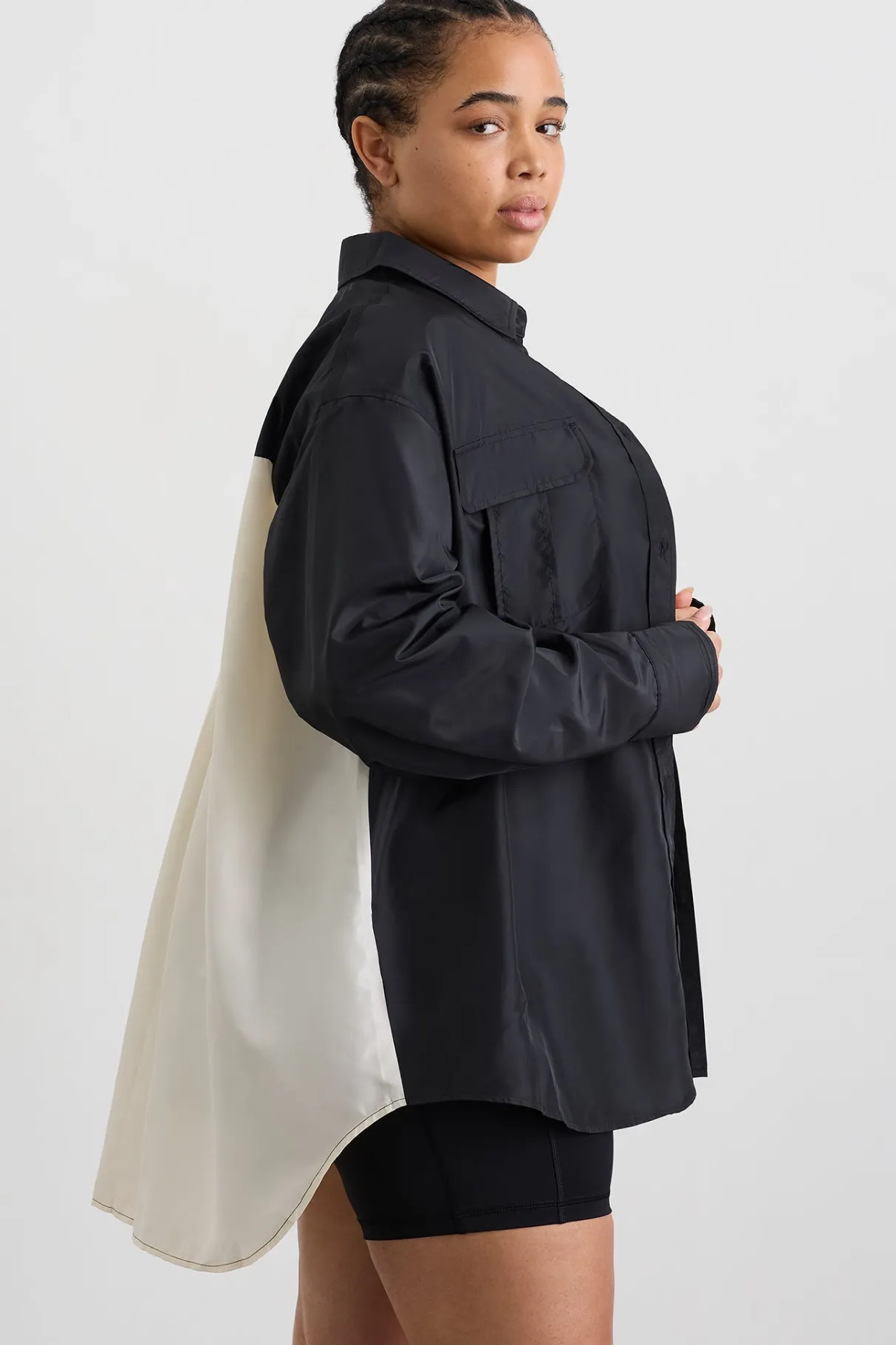 spliced_spray_shirt__12.webp Hot Aje ATHLETICA Spliced Spray Shirt 427 Black Limestone Beige