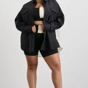 Hot Aje ATHLETICA Spliced Spray Shirt 427 Black Limestone Beige