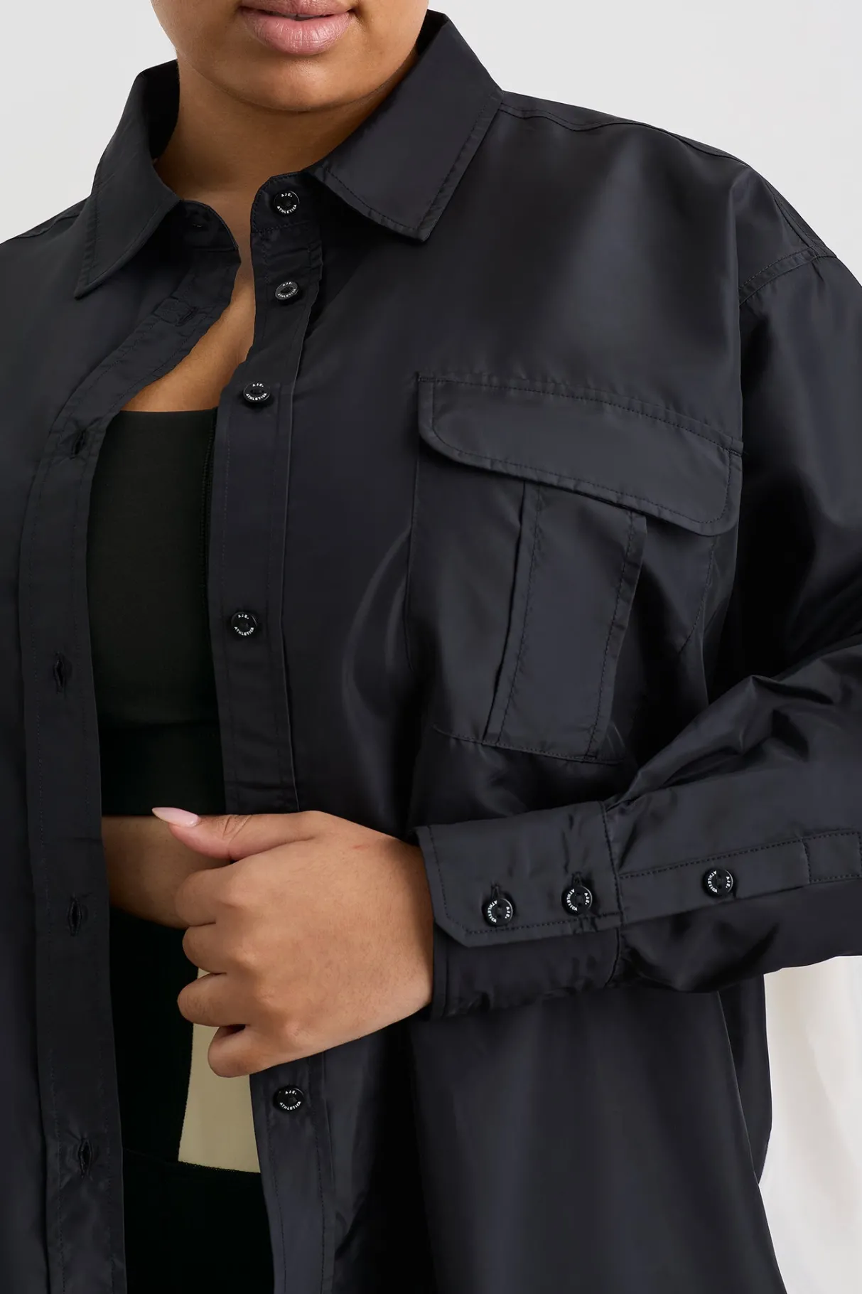 spliced_spray_shirt__14.webp Hot Aje ATHLETICA Spliced Spray Shirt 427 Black Limestone Beige
