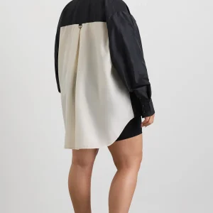 Hot Aje ATHLETICA Spliced Spray Shirt 427 Black Limestone Beige