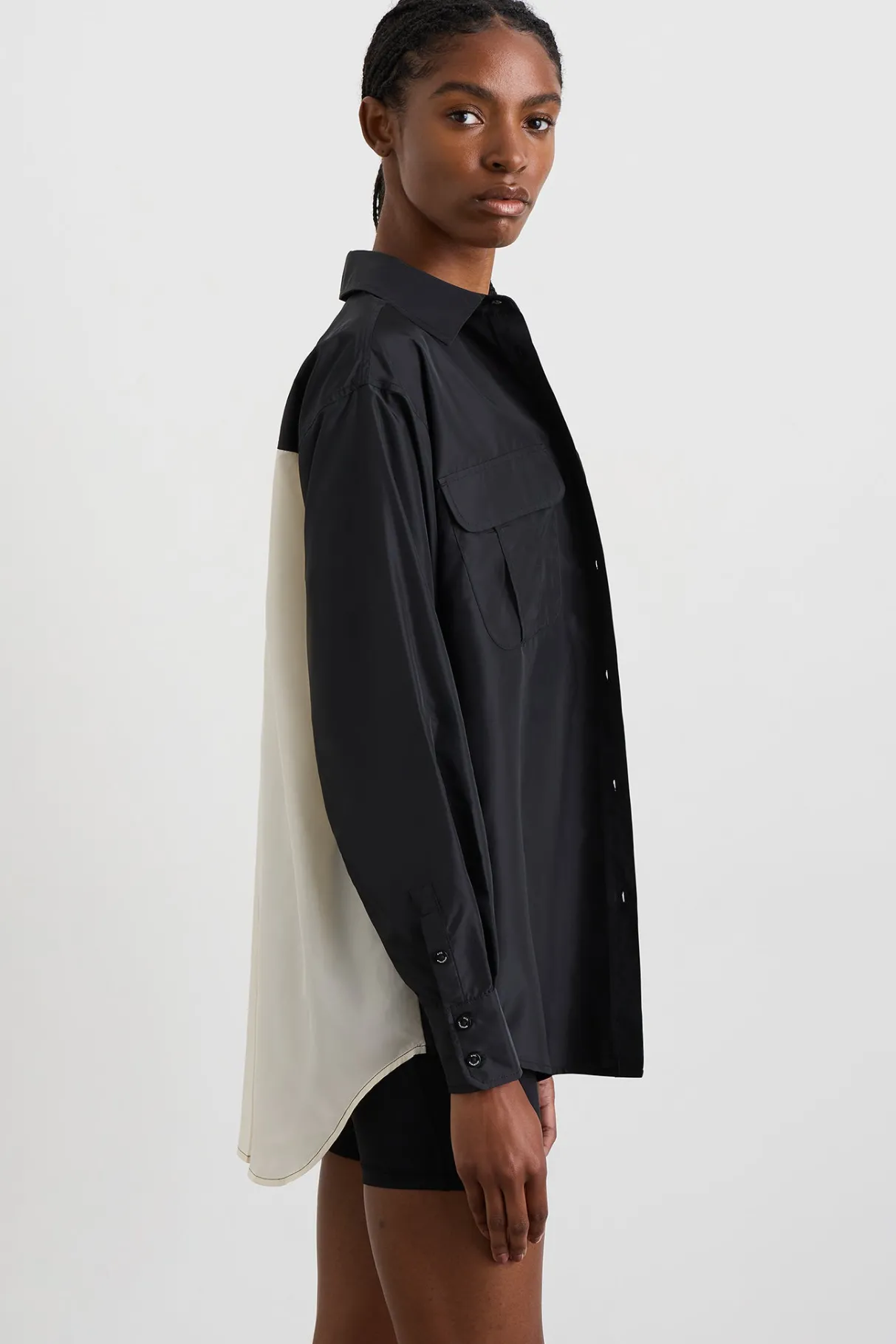 spliced_spray_shirt__2.webp Hot Aje ATHLETICA Spliced Spray Shirt 427 Black Limestone Beige