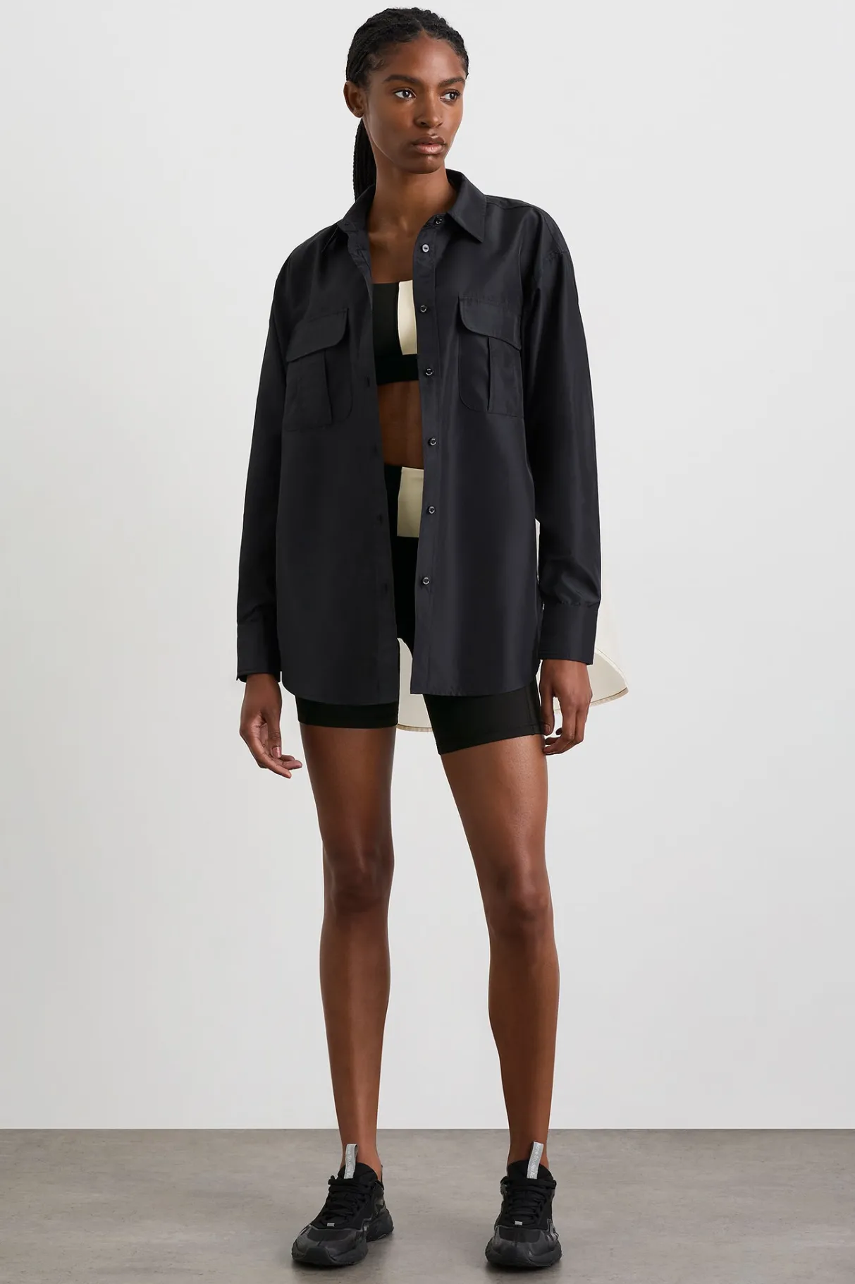 spliced_spray_shirt__3.webp Hot Aje ATHLETICA Spliced Spray Shirt 427 Black Limestone Beige