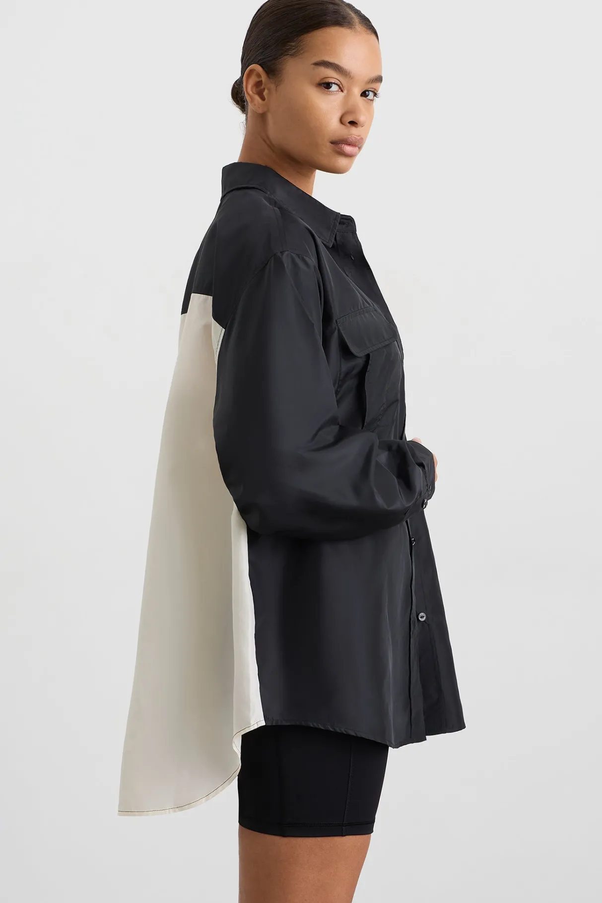 spliced_spray_shirt__7.webp Hot Aje ATHLETICA Spliced Spray Shirt 427 Black Limestone Beige