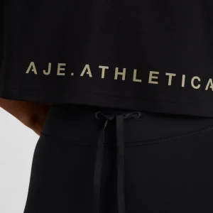 Online Aje ATHLETICA Split Back Crop Tee 114 Black/Multi