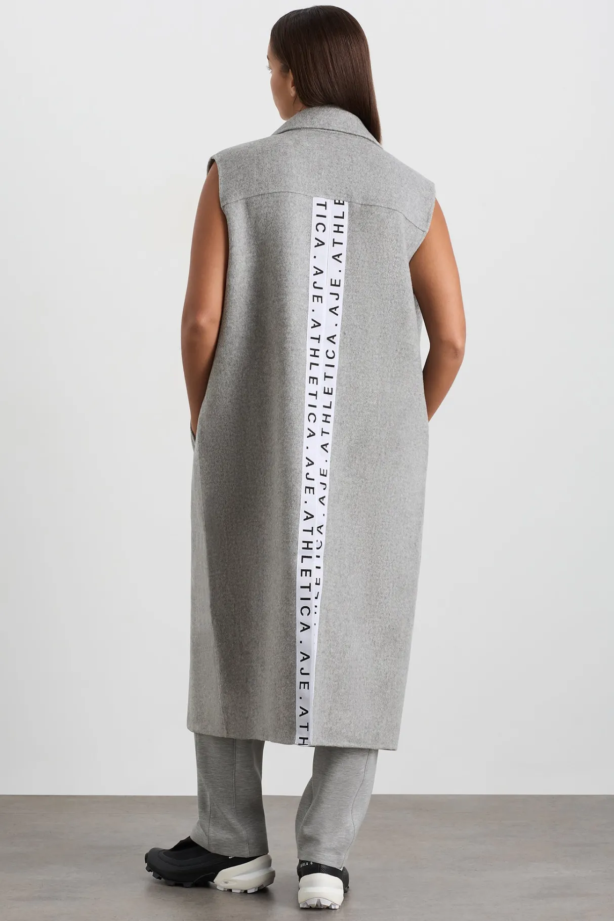 split_back_sleeveless_coat__10.webp Clearance Aje ATHLETICA Split Back Sleeveless Coat 760 Grey Marle
