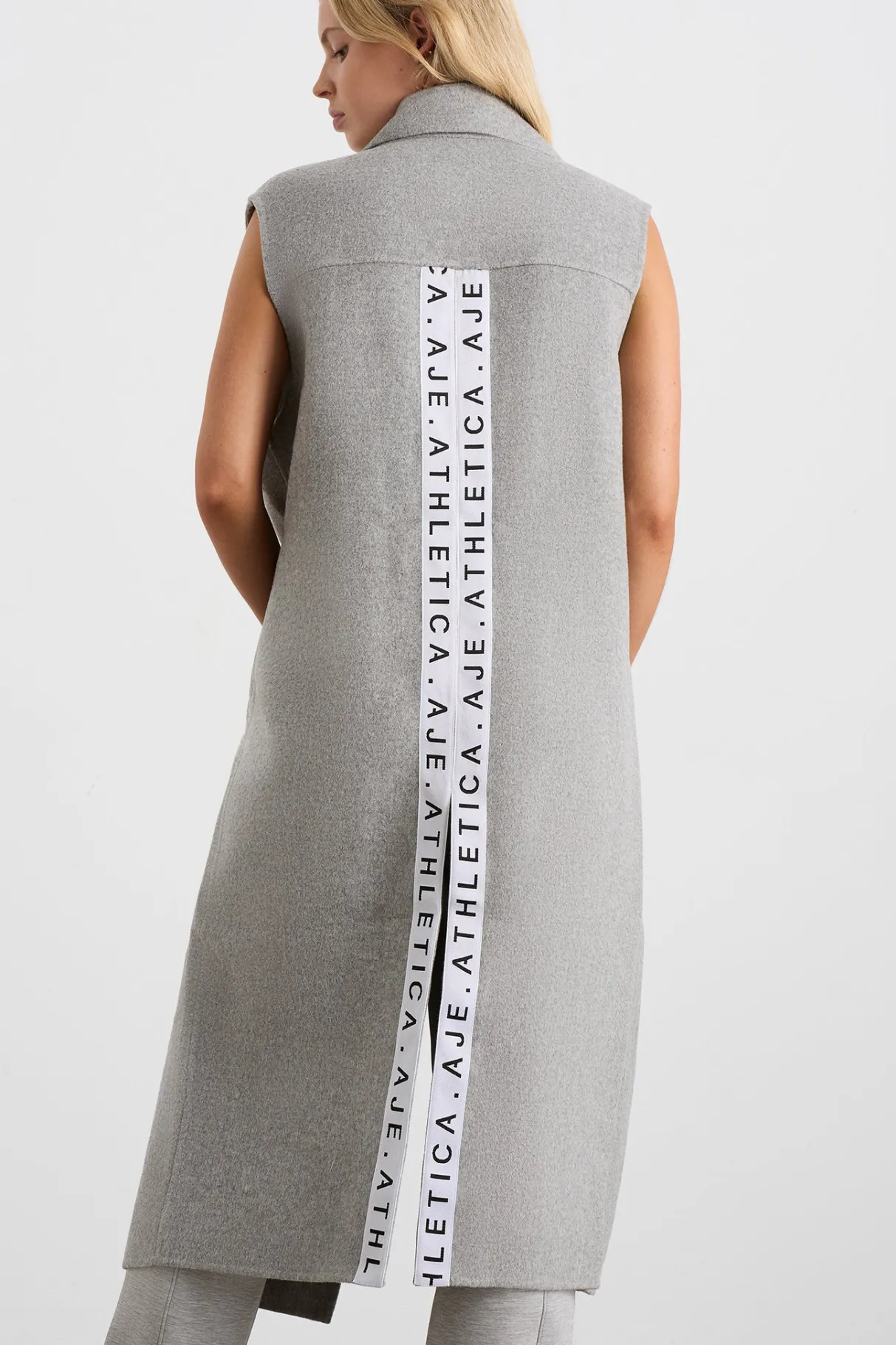 split_back_sleeveless_coat__2.webp Clearance Aje ATHLETICA Split Back Sleeveless Coat 760 Grey Marle