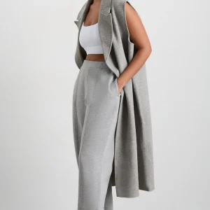 Clearance Aje ATHLETICA Split Back Sleeveless Coat 760 Grey Marle