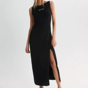 Sale Aje ATHLETICA Split Hem Jersey Dress 816 Black