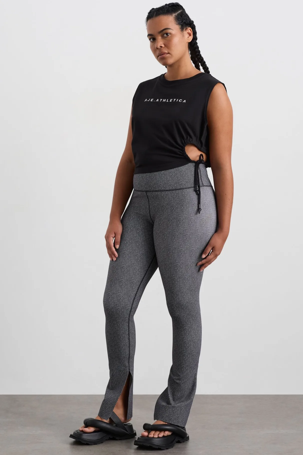 split_hem_leggings__5.webp Store Aje ATHLETICA Split Hem Leggings 205 Herringbone Print