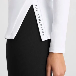 New Aje ATHLETICA Split Hem Mock Top 434 White