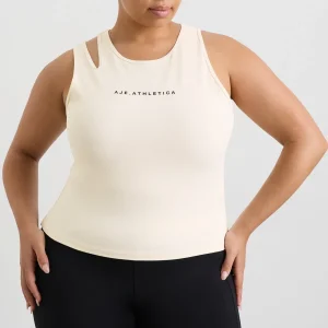 New Aje ATHLETICA Split Strap Tank 147 Limestone Beige