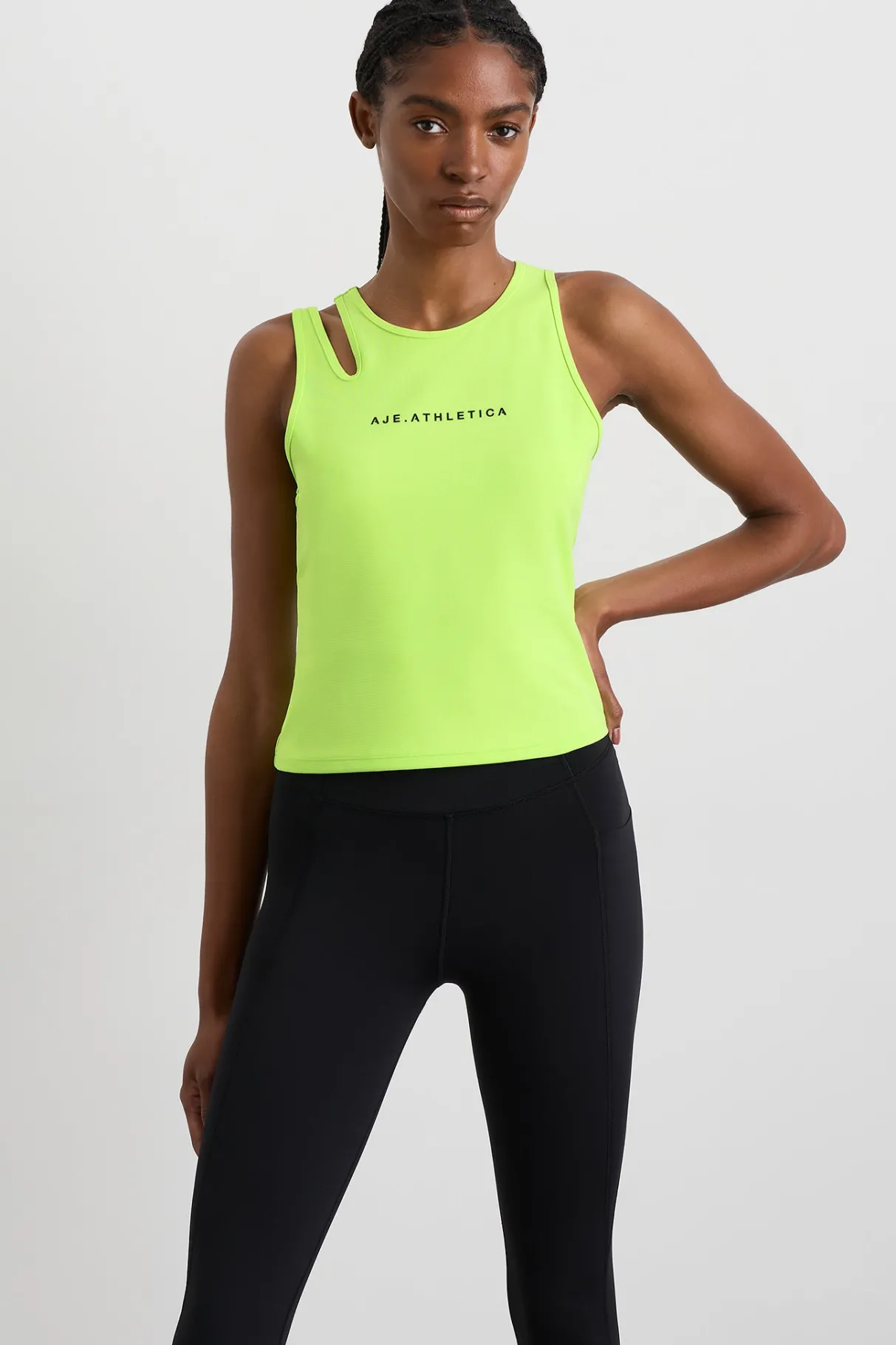 split_strap_tank__4.webp Outlet Aje ATHLETICA Split Strap Tank 147 Lime Green