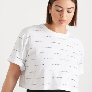 Store Aje ATHLETICA Spotty Logo Crop T-Shirt 105 White/Black