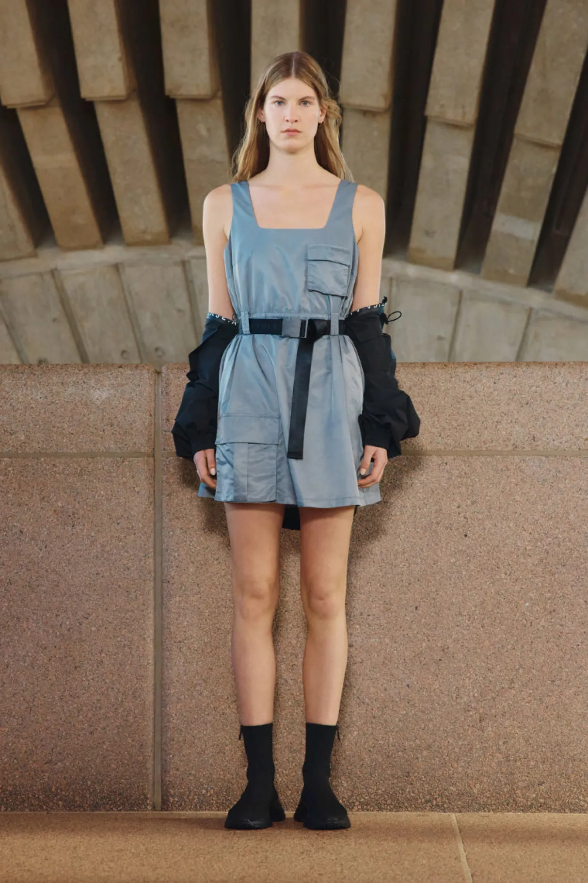 spray_bubble_hem_dress__10.webp Fashion Aje ATHLETICA Spray Bubble Hem Dress 818 Slate Surge