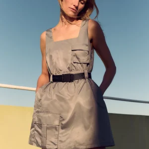 Fashion Aje ATHLETICA Spray Bubble Hem Dress 818 Slate Surge