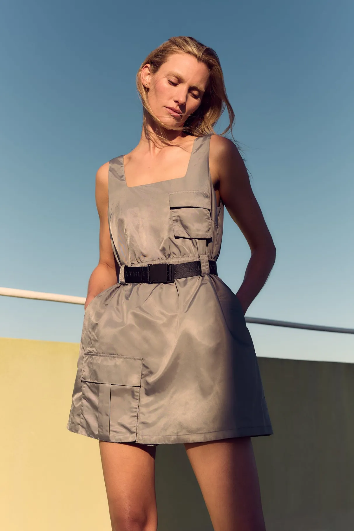 spray_bubble_hem_dress__2.webp Fashion Aje ATHLETICA Spray Bubble Hem Dress 818 Slate Surge