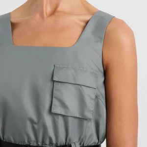 Fashion Aje ATHLETICA Spray Bubble Hem Dress 818 Slate Surge