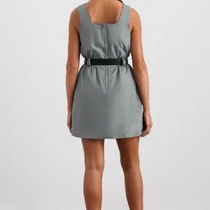 Fashion Aje ATHLETICA Spray Bubble Hem Dress 818 Slate Surge