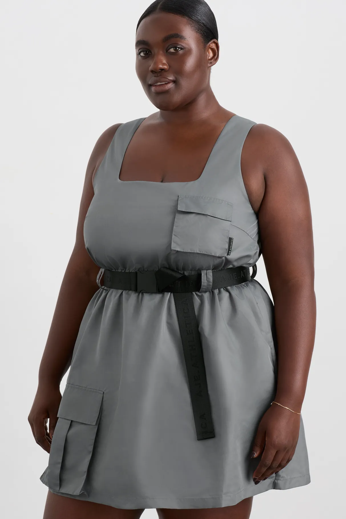 spray_bubble_hem_dress__6.webp Fashion Aje ATHLETICA Spray Bubble Hem Dress 818 Slate Surge